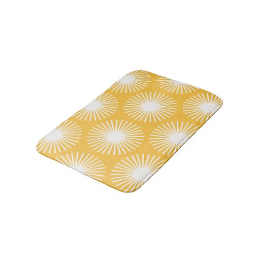 Einfache Blume: Skandinavisches nahtloses Design. Badematte (Schrägansicht)