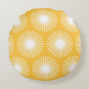 Einfache Blume: Skandinavisches nahtloses Design. Rundes Kissen