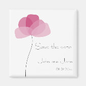 Einfache Blume Speichern des Datums Magnet (Vorne)