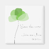 Einfache Blume Speichern des Datums Magnet (Vorne)