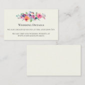 Einfache Blume Wasserfarbe Moderne Elegante Hochze Begleitkarte (Vorne/Hinten)