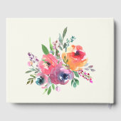 Einfache Blume Wasserfarbe Moderne Elegante Hochze Gästebuch (Rückseite)