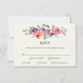 Einfache Blume Wasserfarbe Moderne Elegante Hochze RSVP Karte (Vorderseite)