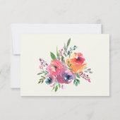 Einfache Blume Wasserfarbe Moderne Elegante Hochze RSVP Karte (Rückseite)