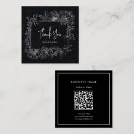Einfache Blume Whitepaper QR-Code Vielen Dank Quadratische Visitenkarte
