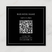 Einfache Blume Whitepaper QR-Code Vielen Dank Quadratische Visitenkarte (Rückseite)