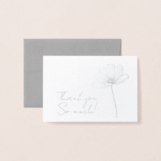 Einfache Blumen Dankeschön Folienkarte (Vorderseite mit Umschlag)