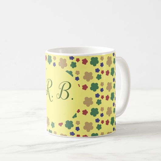 Einfache Blumen Kaffeetasse (VorderseiteRechts)
