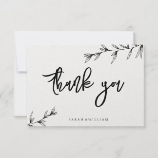 Einfache Blumen Linie Art Dankeschön Karte