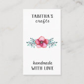 Einfache BlumenAquarell-Handwerks-Visitenkarte Visitenkarte (Vorderseite)