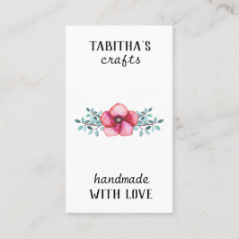 Einfache BlumenAquarell-Handwerks-Visitenkarte Visitenkarte
