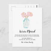 Einfache Blumenbearbeitung: Wir haben neue Adresse Postkarte (Vorne/Hinten)