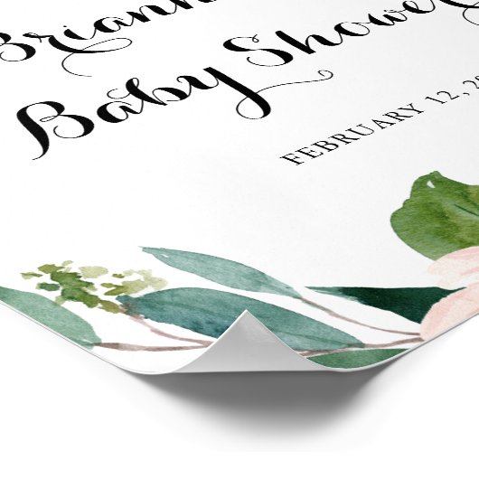 Einfache Blumenblütenblütendusche Begrüßung Poster (Ecke)