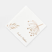 Einfache Blumenbotaniqe Gold Foil Wedding Serviette (Ecke)