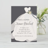 Einfache Blumenbrücke Gown Brautparty Einladung (Stehend Vorderseite)