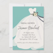 Einfache Blumenbrücke Gown Bridal Dusche Einladung (Vorderseite)