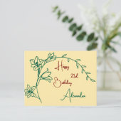 Einfache Blumenbutter Gelb zum Geburtstag Postkarte (Stehend Vorderseite)