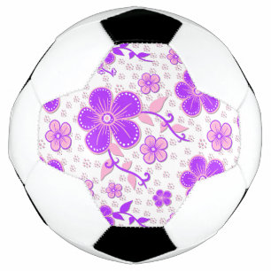 Einfache Blumenfarbe Lila und rosa drucken Fußball