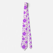 Einfache Blumenfarbe Lila und rosa drucken Krawatte (Vorderseite)