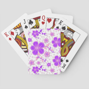 Einfache Blumenfarbe Lila und rosa drucken Spielkarten