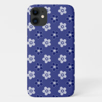 einfache blumenfeste blaue Muster Retro kleine Blu