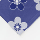 einfache blumenfeste blaue Muster Retro kleine Blu Fleecedecke (Ecke)