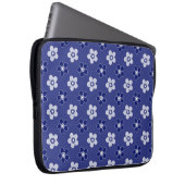 einfache blumenfeste blaue Muster Retro kleine Blu Laptopschutzhülle (Vorne Rechts)
