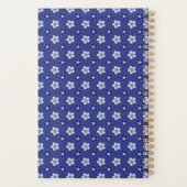 einfache blumenfeste blaue Muster Retro kleine Blu Planer (Rückseite)