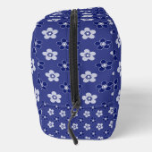 einfache blumenfeste blaue Muster Retro kleine Blu Waschbeutel (Rechts)