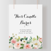 Einfache Blumenfolie Diese Kerze Burns Zeichen Poster