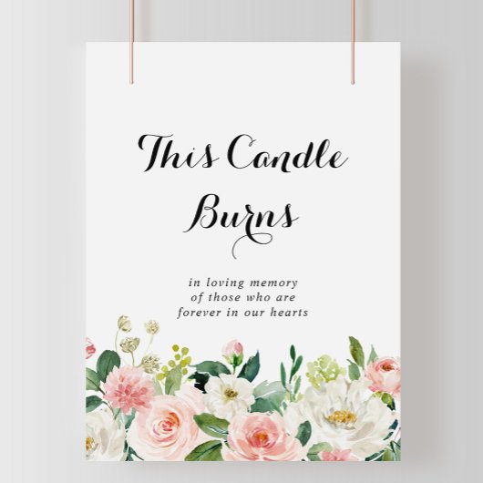 Einfache Blumenfolie Diese Kerze Burns Zeichen Poster
