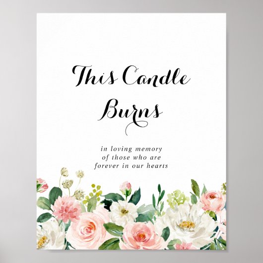 Einfache Blumenfolie Diese Kerze Burns Zeichen Poster (Vorne)