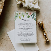 Einfache Blumenfolien Hochzeitdetails Begleitkarte