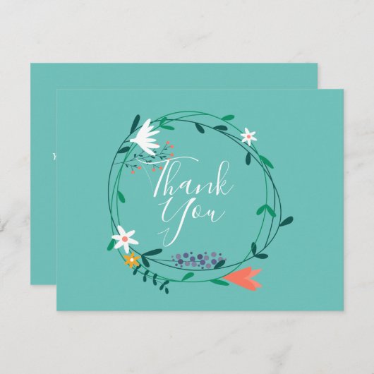 Einfache Blumengarten Business dank Karte (Vorne/Hinten)