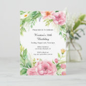 Einfache Blumengeburt Einladung (Stehend Vorderseite)