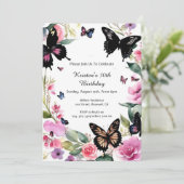 Einfache Blumengeburt Einladung (Stehend Vorderseite)