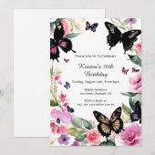 Einfache Blumengeburt Einladung (Vorne/Hinten)