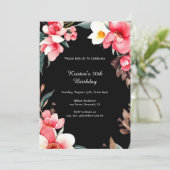 Einfache Blumengeburt Einladung (Stehend Vorderseite)