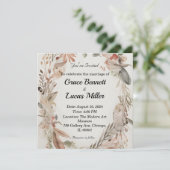 Einfache blumengemalte weiche Hochzeitseinladung Einladung (Stehend Vorderseite)