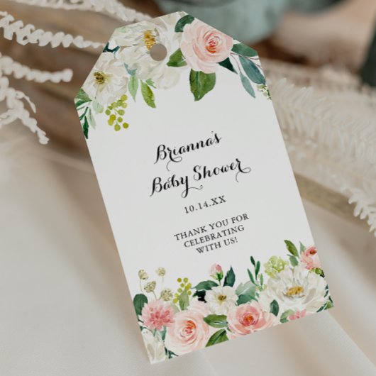 Einfache Blumengrüne Kinderdusche Geschenkanhänger