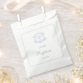 Einfache Blumenhellblauer Taufe Geschenktütchen