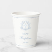 Einfache Blumenhellblauer Taufe Pappbecher (Vorderseite)