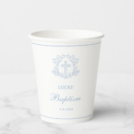 Einfache Blumenhellblauer Taufe Pappbecher