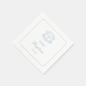 Einfache Blumenhellblauer Taufe Serviette (Ecke)