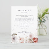 Einfache Blumenhochzeit Begrüßungsbrief und -reise (Stehend Vorderseite)