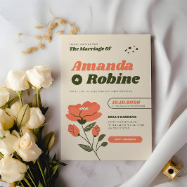 Einfache Blumenhochzeit Einladung