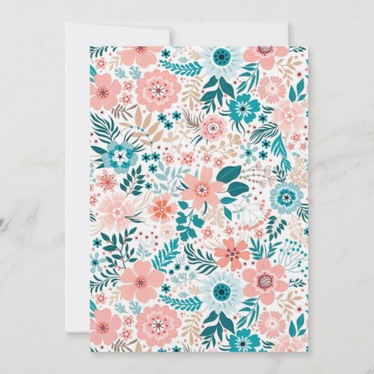 Einfache Blumenhochzeit Einladung (Rückseite)