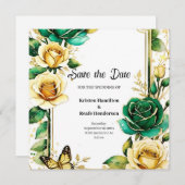 Einfache Blumenhochzeit Speichern Sie die Datumska Save The Date (Vorne/Hinten)
