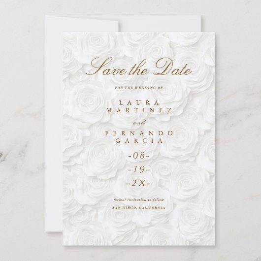 Einfache Blumenhochzeit speichert das Datum Save The Date (Vorderseite)