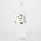 Einfache Blumenkalligrafie-Hochzeit Wasserflaschenetikett (Vorderseite)